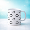 White mug multiple smile