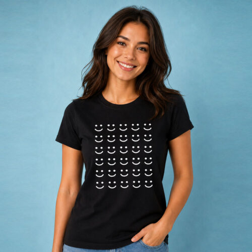 Women T-shirt Multiple Smiles