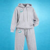 Heather grey joggers suit with teal smile