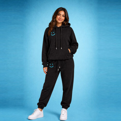 Women joggers suit-smile logo on right Model