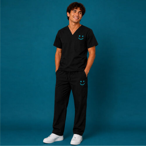 Black Scrub with teal logo