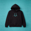 Black kids hoodie with turquoise smiley logo