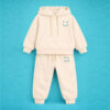 Beige toddler hoodie and matching sweatpants