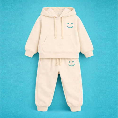 Beige toddler hoodie and matching sweatpants