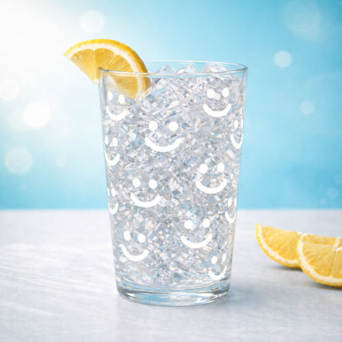 Tall glass multiple smiles