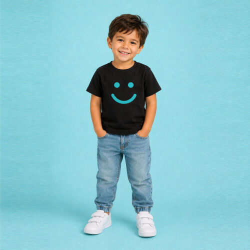 Tshirt black with teal logo 28312