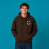 Men brown hoodie-with white logo on the side